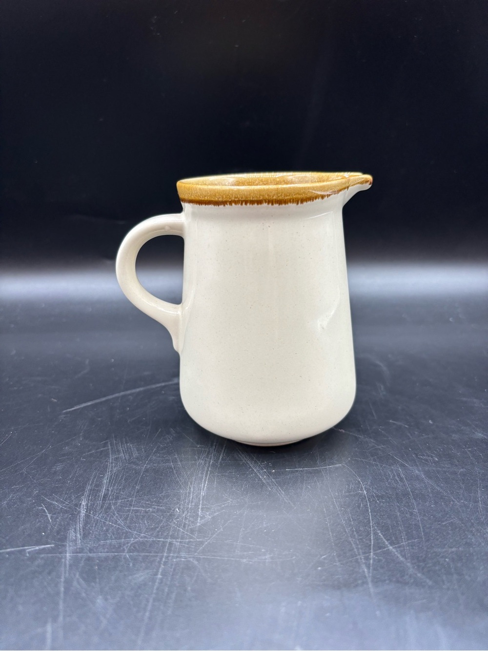 Vintage Ji Stonecrest Korea Creamer Pitcher Coffee Tea Cream Brown Handle Spout